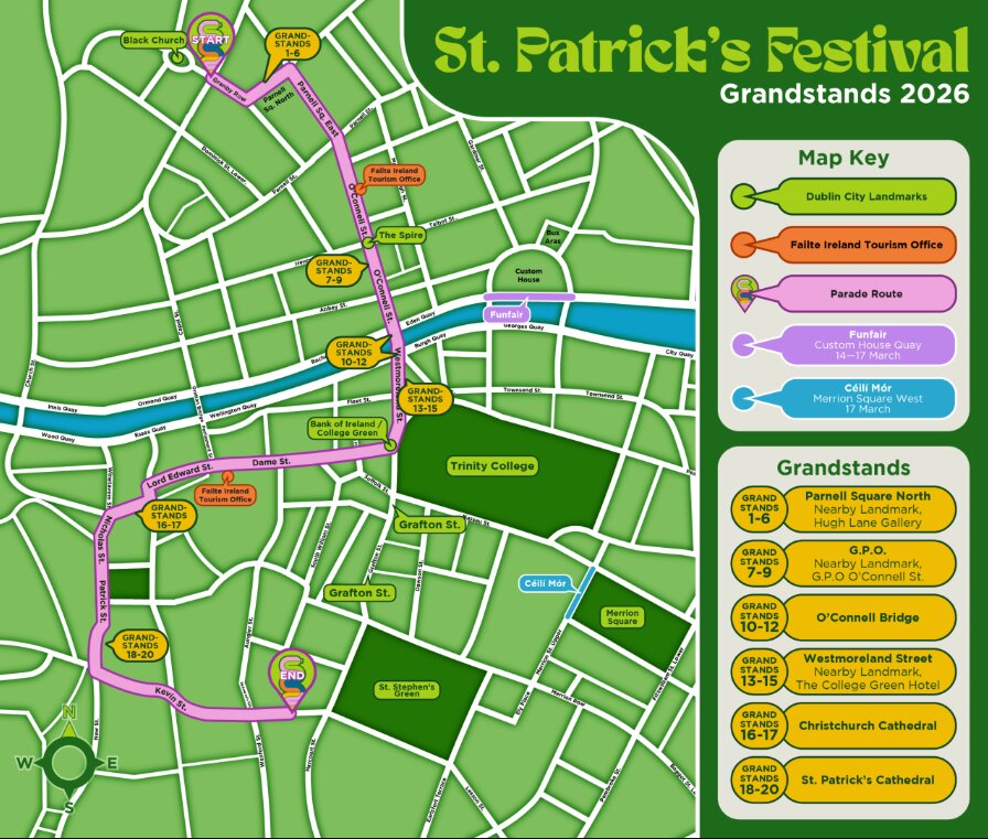 Dublin City Announces St. Patrick's Festival Full Programme 3 St. Patrick's Festival, 2026 Map