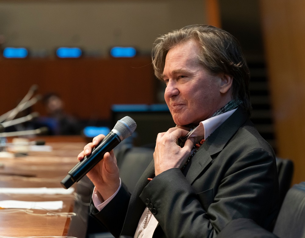 Val Kilmer speaks during NOVUS Summit SDG Moonshots at United Nations Headquarters, NYC, July 2019